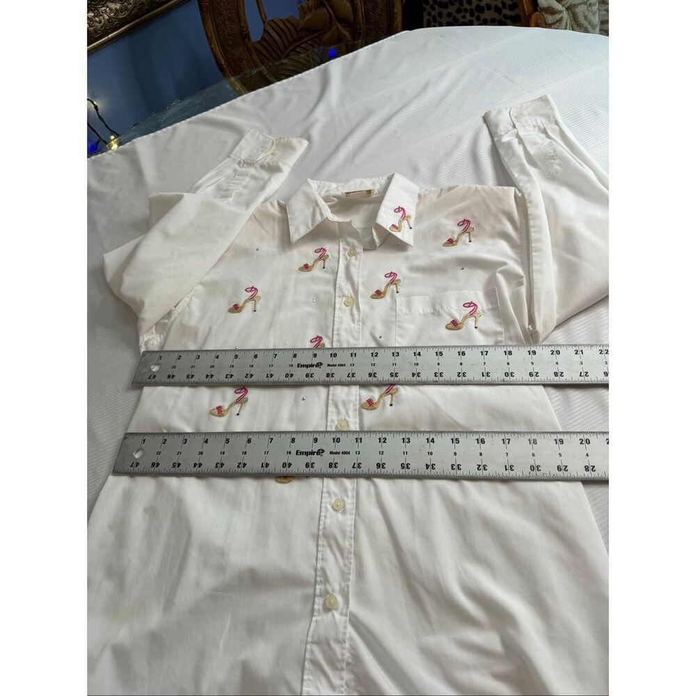 Tia 90s Vintage Women’s High Heel Button Up Shirt Size Large - Picture 6 of 11